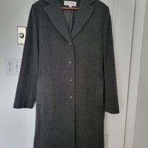 JNY EUC Grey Wool Long Winter Pea Coat sz 8